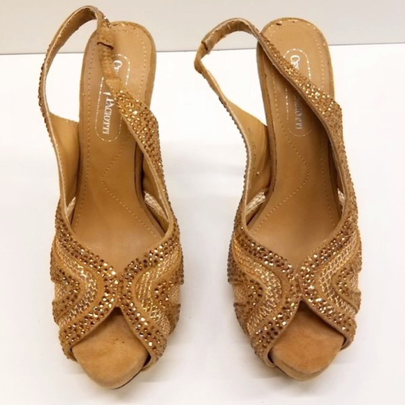 Cesare Paciotti Women's brown/rhinestone shoes - Picture 7 of 11